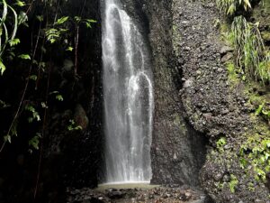 Waterfall in Dominca with rocks